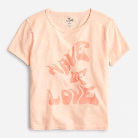 J, Crew Cropped "Wave of love" T-shirt - Picture 3 of 10
